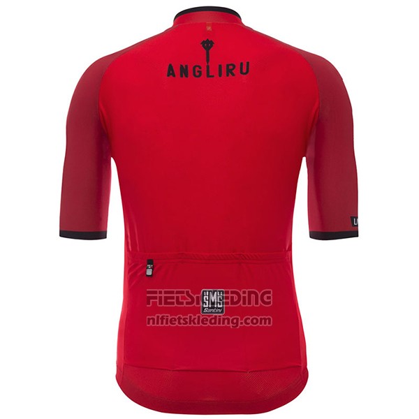 2017 Fietskleding Angliru Vuelta Espana Rood Korte Mouwen en Koersbroek